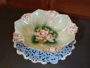 ANTIQUE SIGNED RS PRUSSIA 10 3/4" SERVING BOWL - Picture 1 of 12
