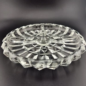 Indiana Glas Relish Schale gepresst klar 3-teilig geteilt Snacks 7" Vintage - Bild 1 von 5