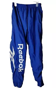 Pantalone a vento Reebok uomo M vintage logo blu bianco - Foto 1 di 6