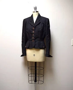 VTG 1930s/40s Stern & Mann Fitted Jacket w WabiSabi Sashiko Visible Mending XS - Picture 1 of 7