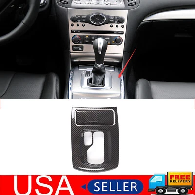 Carbon Fiber ABS Console Gear Shift Panel Cover Trim For Infiniti G35 G37​ 07-13 - Image 1 of 4