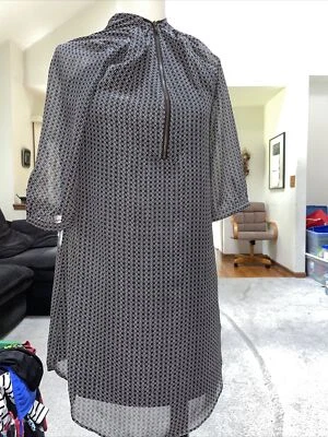 BCX Black And white Front Zipper Lined Dress Size Small Free USPS Shipping - Image 1 of 4