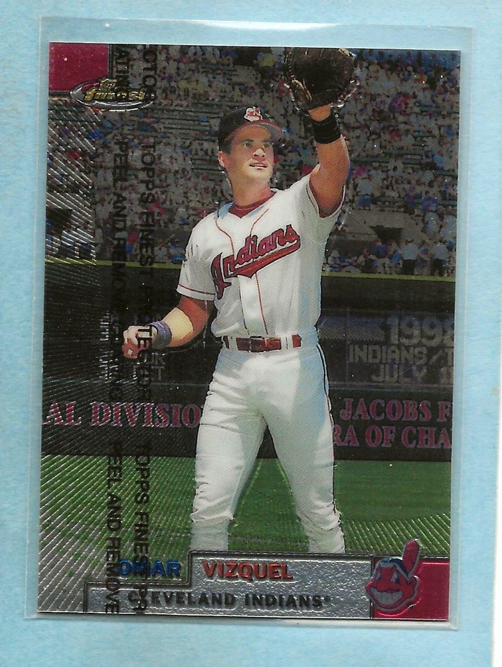 OMAR VIZQUEL - 1999 Topps Finest - #74 - Indians  -$1.00 Shipping  - Image 1 of 1