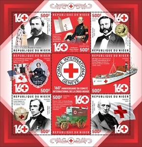 160th Anniversary Red Cross Henry Dunant Clara Barton MNH Stamps 2023 Niger M/S - Picture 1 of 1