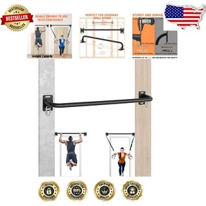 Heavy Duty Wall Mounted Pull Up Bar - Supports 600 lbs for Full Body Strength - Picture 1 of 9