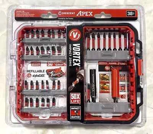 New Crescent CAVSET-38 pc. VORTEX Impact Driver Bit Set - Free Ship - Picture 1 of 6