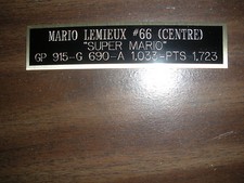 MARIO LEMIEUX NAMEPLATE FOR AUTOGRAPHED PUCK/JERSEY CASE/PHOTO