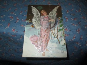 Old Postcard 1909 St. Paul Minn Christmas Greetings Angel in Pink Star Above - Picture 1 of 2