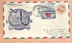 C23 FIRST FLIGHT KITTY HAWK N.C TO DAYTON MAY 19,1938 NATIONAL AIR MAIL WEEK - Picture 1 of 1