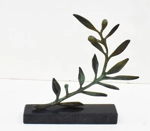 Bronze Olive Branch on Marble Base - Ancient Greece Olympic Games Trophy - Picture 1 of 5