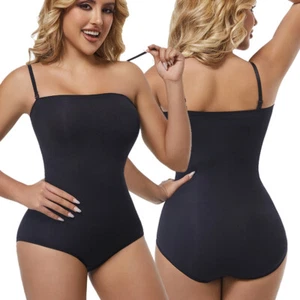 Women Shapewear Bodysuit Tummy Control Slimming Body Shaper Strapless Tube Tops - Picture 1 of 25