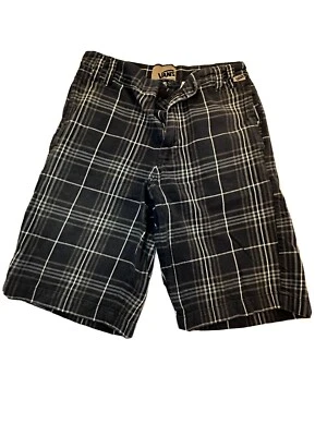 Shorts Vans masculino tamanho 10 juvenil azul xadrez skate vintage algodão - Imagem 1 de 4