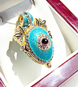 SUPERB RUSSIAN PENDANT SOLID STERLING SILVER 925 & 24K GOLD WITH GENUINE GARNET - Picture 1 of 6