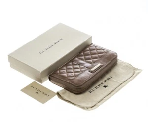 Burberry Brown Quilted Zip Around Wallet - Picture 1 of 6
