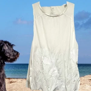 Adidas Stella McCartney Womens Tank Top Small White Shirt Stretch Back Cutout - Picture 1 of 9