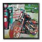 Stupell Colorful Motorcycle Gas Station Pop Art Collage  12 x 12