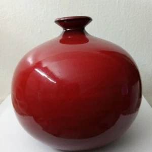SCHÖNE Tachikichi rote Vase japanisch neugieriges Einzelstück - Bild 1 von 15