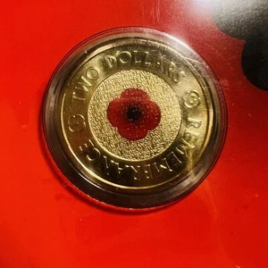 2022 $2 Two Dollar Red Poppy ‘C’ Mint Mark Coin - Remembrance Day - Picture 1 of 3