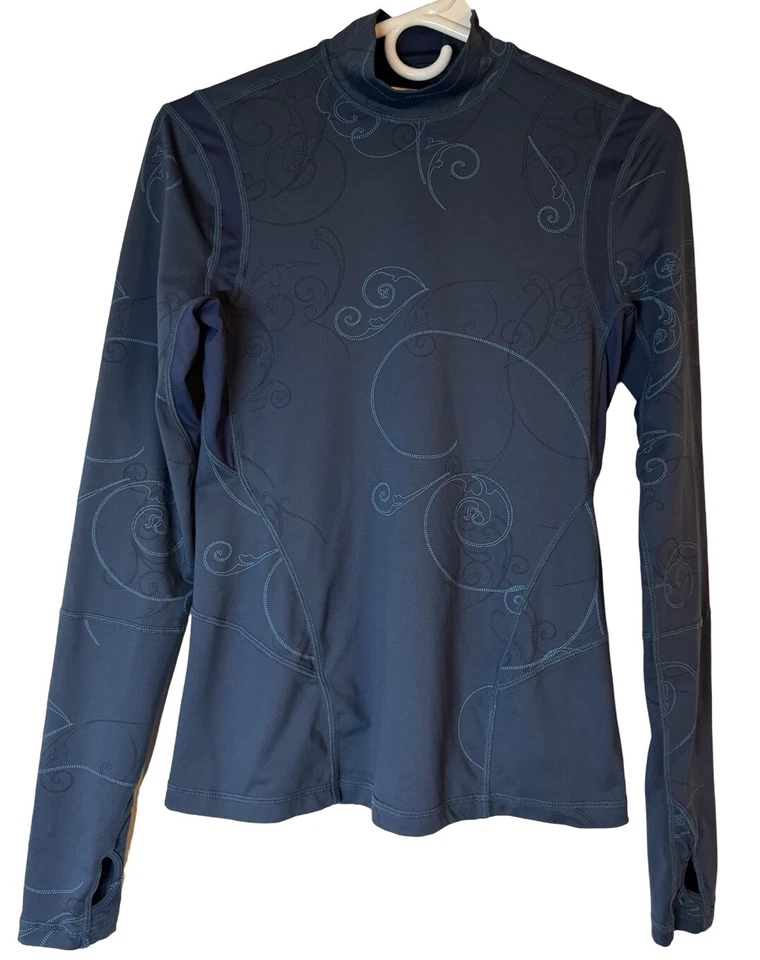 Lululemon Todo Alineado Cuello Simulado Manga Larga Nulu Mujer’s 6 Paisley Cremallera Trasera Foto 1 de 4