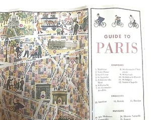 "Mapa de pared de estilo vintage de París - arte mural - efímero - 27-1/2"" x 19-5/8" - Imagen 1 de 7