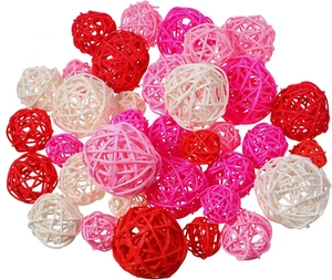 36 Pcs Valentines Day Decorations Wicker Rattan Balls Decorative Balls for Vase - Picture 1 of 12