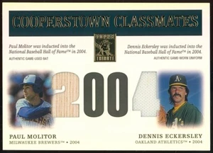2004 Topps Tribute HOF Cooperstown Classmates Paul Molitor/D. Eckersly #60/75 SP - Picture 1 of 2