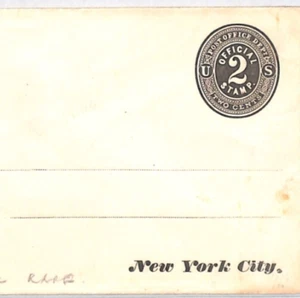 USA Official Cover 2c RARE White Stationery Env *New York City* Imprint XU118 - Picture 1 of 7