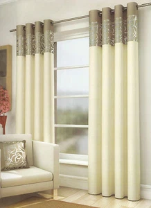 Cortinas de ojales Skye naturales (elección de tallas) - Imagen 1 de 2