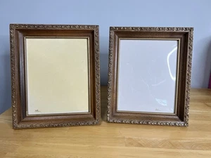 Pair Vintage Gold Guilded Picture Frames Set of 2 MCM Read - Picture 1 of 21