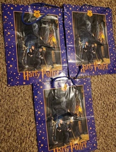 💥 3 Vintage 2001 Harry Potter Buch Serie Kunst Geschenktüten Punze Hermine Ron - Bild 1 von 11