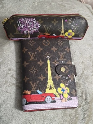 Louis Vuitton Agenda MM NOTEBOOK Planificador 6 Anillos Tamaño Con Estuche para Lápices  Foto 1 de 4