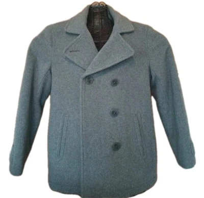 Wool LL Bean, Gray Lined Pea Coat Jacket. Women's Size 6- Petite  - Image 1 of 4
