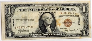 1935 A One Dollar $1 US Silver Certificate Hawaii Overprint WWII Fr.2300 - Picture 1 of 6