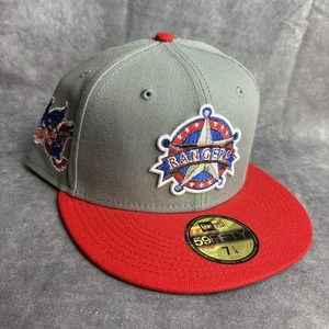 Texas Rangers New Era 59Fifty Hat 7 1/4 Grey Baseball Hawk MLB NEW - Picture 1 of 7