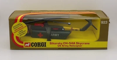 HELICÓPTERO CORGI 923 SIKORSKY CH-54A SKYCRANE EJÉRCITO DE ESTADOS UNIDOS MUY CASI COMO NUEVO EN CAJA 1975 Foto 1 de 4