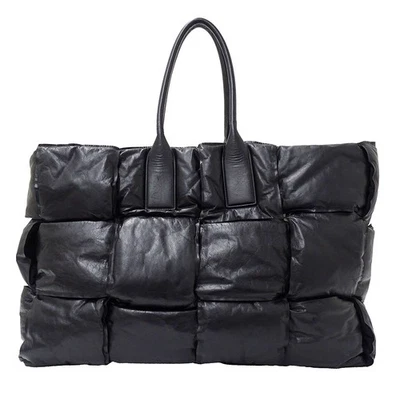 Bolso de Mano Bottega Veneta Maxi Intrecciato Cuero de Becerro Color Negro Unisex 99 Foto 1 de 4