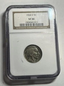 1924-D Buffalo Nickel NGC VF30 Better Date - Picture 1 of 4