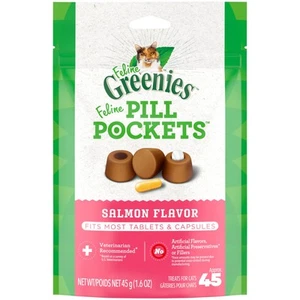 FELINE GREENIES PILL POCKETS for Cats Natural Soft Cat Treats, Salmon Flavor, - Picture 1 of 5