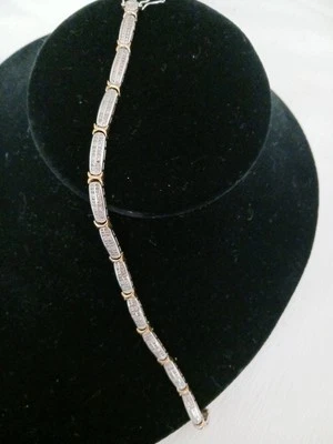 Victoria Townsend 18K Sterling Siver Gold Plated XO With Diamonds 8 1/2 Inches  - Image 1 of 4