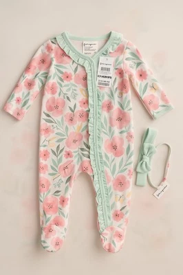 Juego de diadema y cama floral para bebé First Impressions 6-9 M nuevo con etiquetas 100 % algodón Foto 1 de 4