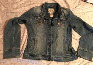 Limited Too snap-front jean jacket, preteen girl size L, blue cotton blend - Picture 1 of 5