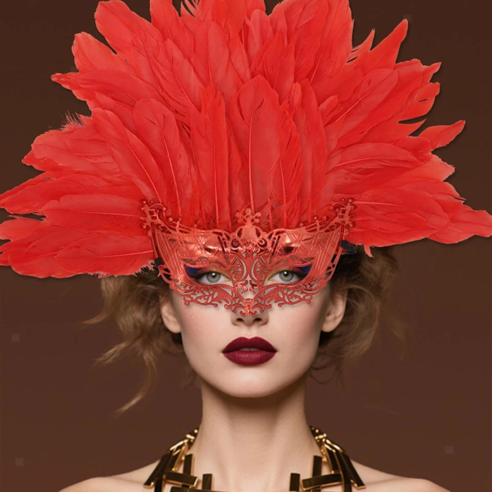 Half Face Mask Costume Decoration for Stage Performance Masquerade Carnival - Image 1 of 1