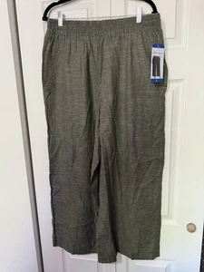Ella Moss Ladies' Linen Wide Leg Pants Trouser Green Color Large - Picture 1 of 8