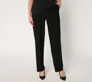 Susan Graver Regular LK Luxe Pull On with Pockets Pants Black L New - Picture 1 of 1