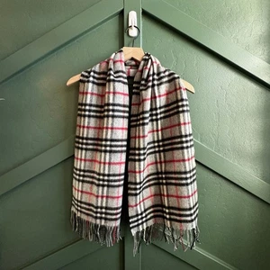 BURBERRY CASHMERE GREY SCARF - Picture 1 of 3
