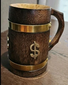 Handgefertigter Bierkrug groß 18 Unzen Holz Wikinger Bierbecher Holz Bierkrug - Bild 1 von 6