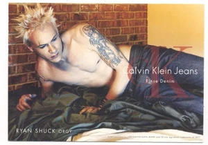 RYAN SHUCK of ORGY - Tattoo - for Calvin Klein Jeans 1999 AD Postcard - Picture 1 of 2