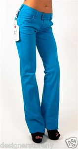 Pantalones de mezclilla MET en Jeans X-K-FLAIR 2 TURCHESE tiro bajo 5 bolsillos  - Imagen 1 de 6