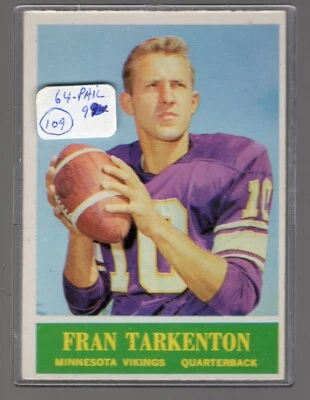  Fran Tarkenton 1964 #109 Minnesota Vikings HOF QB - Image 1 of 2