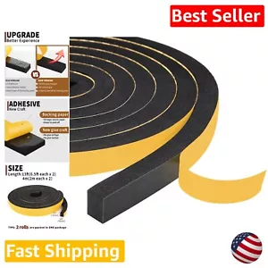 2 Rolls 1/2-inch Foam Tape Weather Stripping for Doors - High-Density Seal - Picture 1 of 10